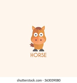 animal horse cute design, vector illustration eps10 graphic. best for kindergarten education. Introducing animal to kids/children.