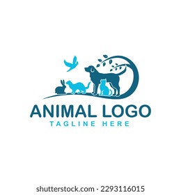 Animal Horse Dog Cat logo Design free Vector Template
