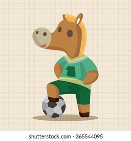 Animal horse doing sports cartoon theme elements