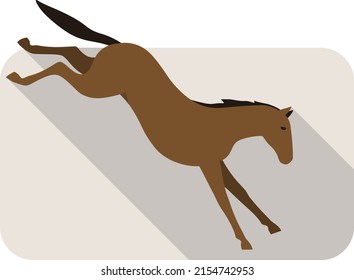 animal horse series flat icon, running, vector