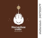 animal horseshoe crab natural logo vector icon silhouette retro hipster