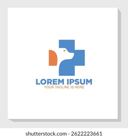animal hospital logos, dog and medical logo concept