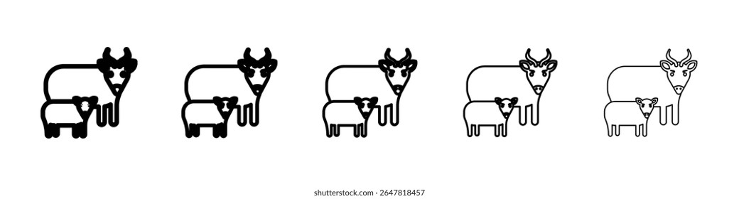 Animal husbandry icon isolated vector on white background set