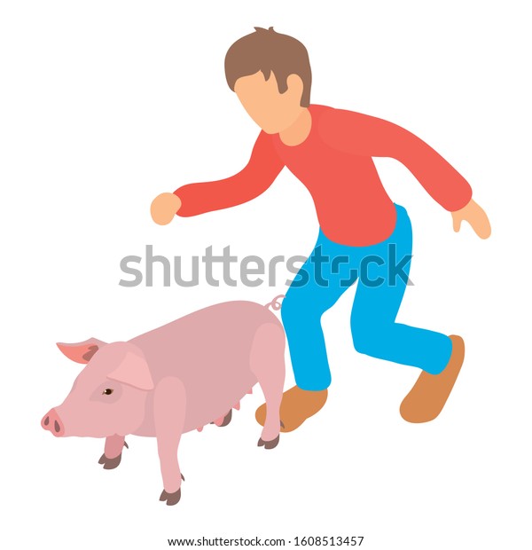 Animal Husbandry Icon Isometric Illustration Animal Stock Vector