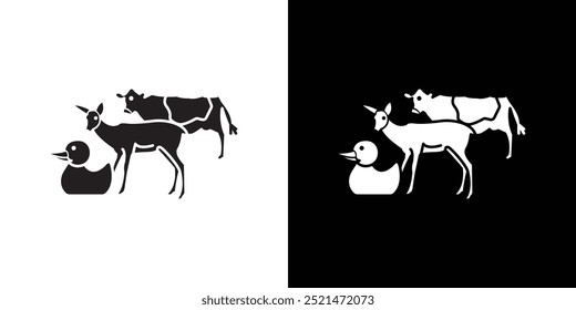 Animal husbandry icon Vector flat thin line illustration