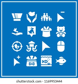 animal icon. 16 animal vector set. veterinarian pin, teddy bear, pointer and cone of shame icons for web and design about animal theme