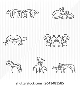 Animal icon bundle. Animal icon set. Animal line collection