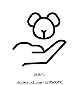 animal icon. Line Art Style Design Isolated On White Background