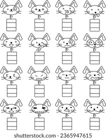 animal icon line set cartoon 