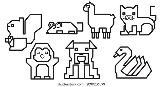 animal icon with line shape