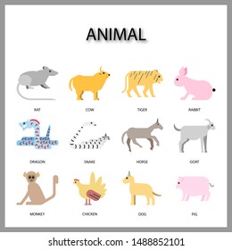 animal icon on white background