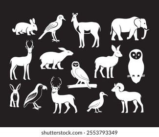 Animal Icon Pack Black White