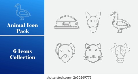 Animal Icon Pack - Editable Vector Outline Collection, 