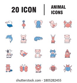 Animal icon set - 20 collection of animal icon set