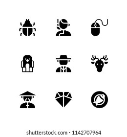 animal icon set. bird, mouse and deer vector icon for graphic design and web