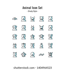 animal icon set. animal icons vector. modern icon style design