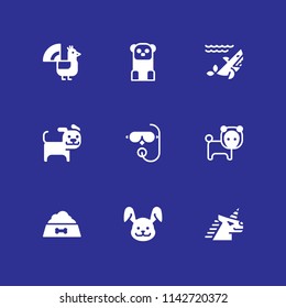 animal icon set. panda, unicorn and sheep vector icon for graphic design and web
