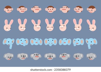 animal icon set, vector illustration