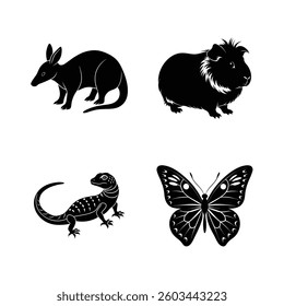 animal icon sets silhouette vector