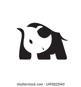 Animal Icon Solid Style Black and White
