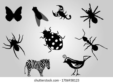 Animal Iconic Shapes.The four most popular animals