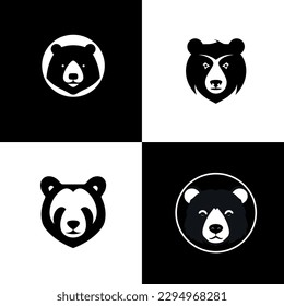Animal icon-illustration set. Vector graphics silhouette bears