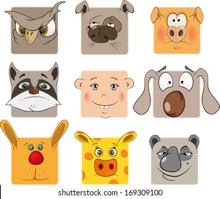 Animal icons cartoon