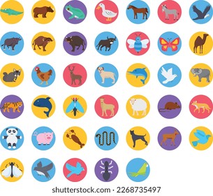 Animal icons pack, Birds Pack, Animal icons pack, pet icons set, mammal vector icons, zoo animal set
