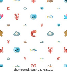 animal icons pattern seamless. Included editable flat Aquarium, shrimp, grilled fish, lobster, Origami, tuna, leather, crab, dove icons. animal icons for web and mobile.