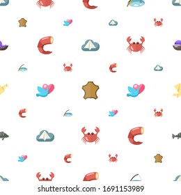 animal icons pattern seamless. Included editable flat Origami, leather, Fishing, shrimp, dove, crab, perch, seafood icons. animal icons for web and mobile.