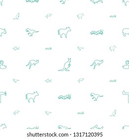 animal icons pattern seamless white background. Included editable line cow, kangaroo, fish, dinosaur, caterpillar, swan heart, weather vane icons. animal icons for web and mobile.
