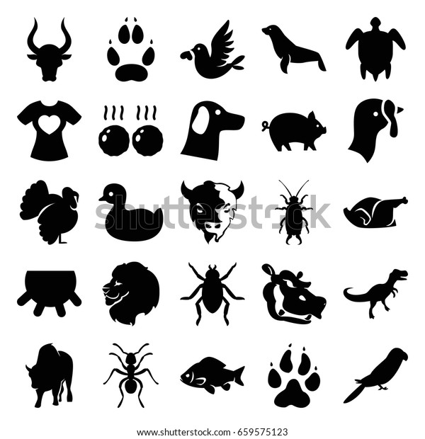 Animal Icons Set Set 25 Animal Stock Vector (Royalty Free) 659575123 ...