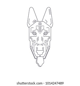 Animal Icons Set Dog breeds Logo on white background. The vector of dog. It is good minimal iconic for pet. Bull terrier