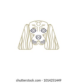 Animal Icons Set Dog breeds Logo on white background. The vector of dog. It is good minimal iconic for pet. King Charles Spaniel