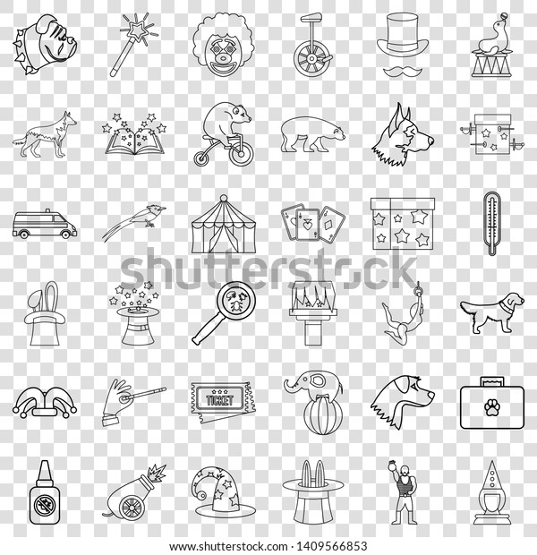 Animal icons set. Outline style of 36 animal\
vector icons for web for any\
design