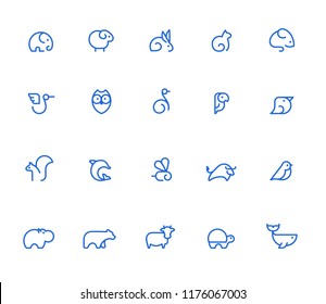 Animal Icons, Simple Line Set