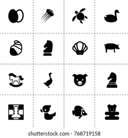 Animal icons. vector collection filled animal icons. includes symbols such as pig, duck, goose, eggs, horse chess, chess, teddy bear. use for web, mobile and ui design.