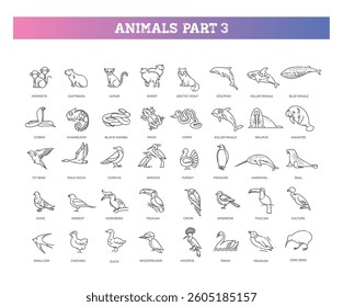 Animal icons. Vector icon set