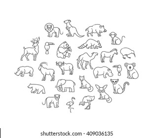 Animal Icons. Zoo Animals