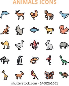 animal iconset with 25 design and colorful animal