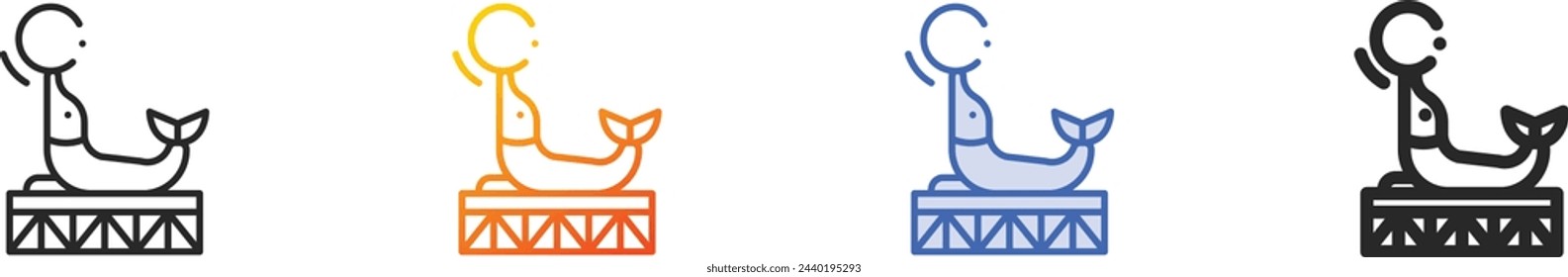 animal icon.Thin Linear, Gradient, Blue Stroke and bold Style Design Isolated On White Background