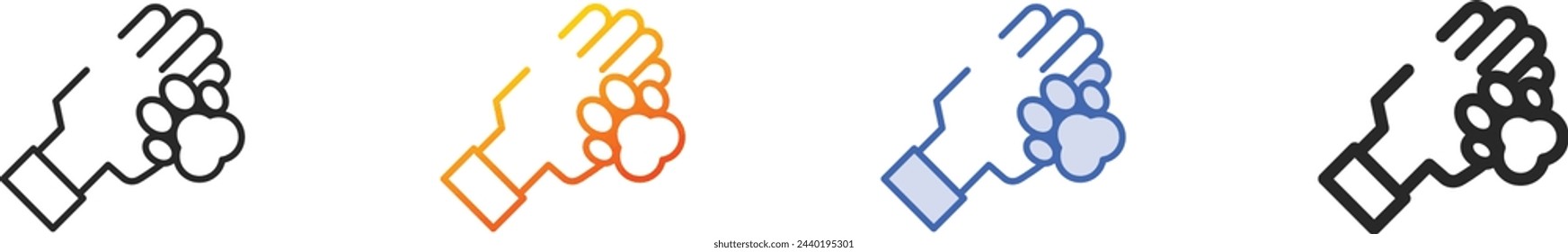 animal icon.Thin Linear, Gradient, Blue Stroke and bold Style Design Isolated On White Background