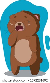 animal illustrated bear with sleepy emoticon