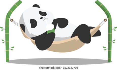 animal illustrated panda with chill emoticon