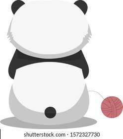animal illustrated panda with sewing emoticon