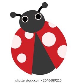 Ilustração Animal. Ilustração de Desenho Animado de uma Joaninha Vermelha