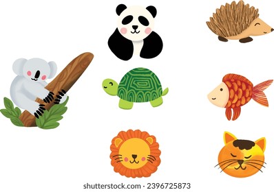 Animal illustration cute pet, vector file