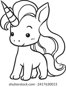 animal illustration horse unicorn cartoon drawing cute