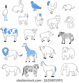 Animal illustration set : Vector