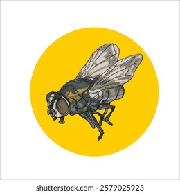 Animal illustration. vector image detail of a fly